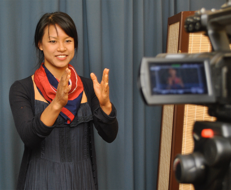 Female actor in audition
