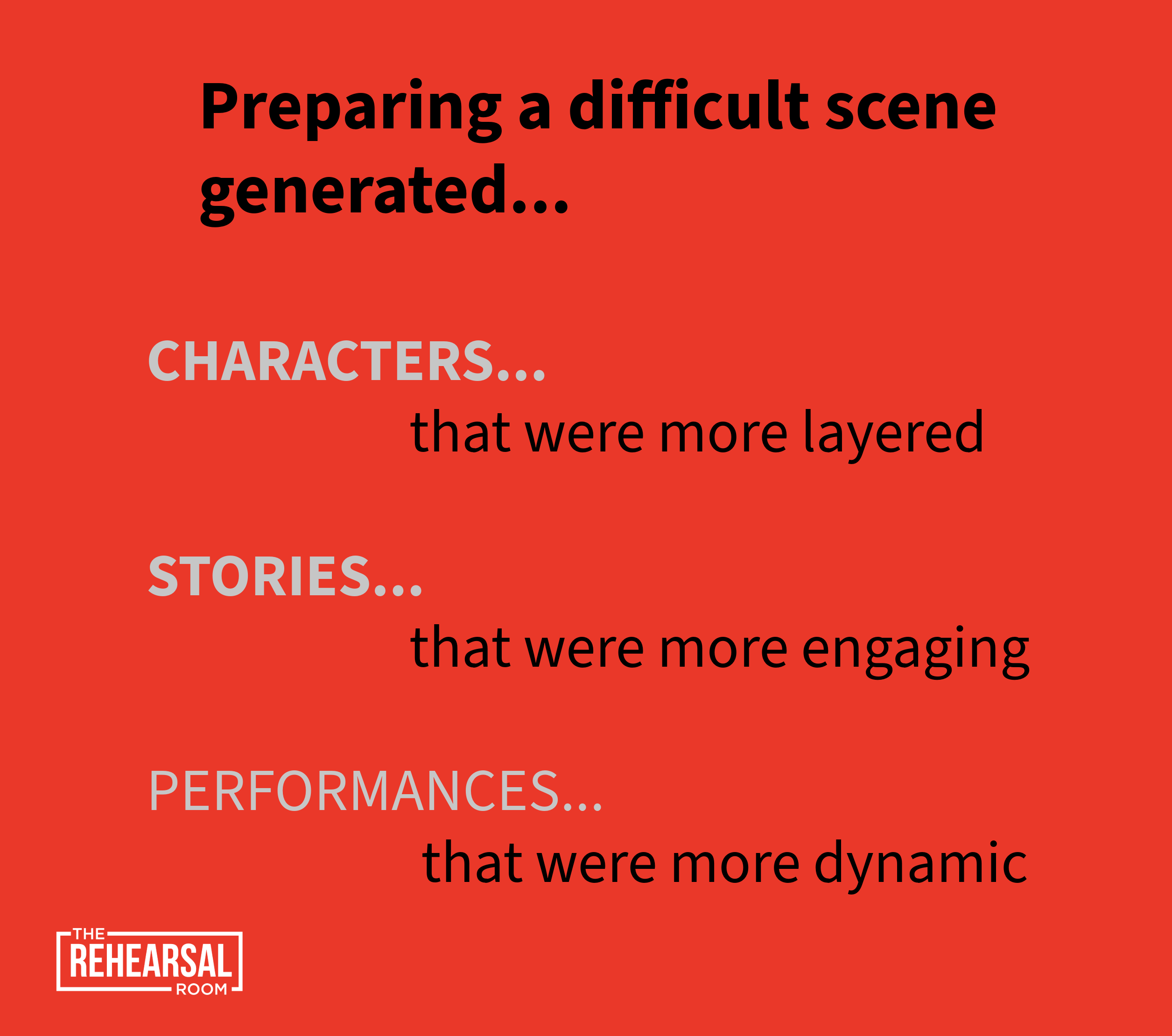 More engaging + 2 Preparing a Difficult Scene results